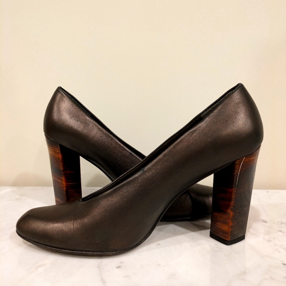 Stuart Weitzman leather block heel